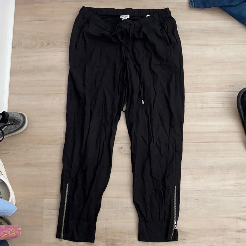 Tie waist zip joggers